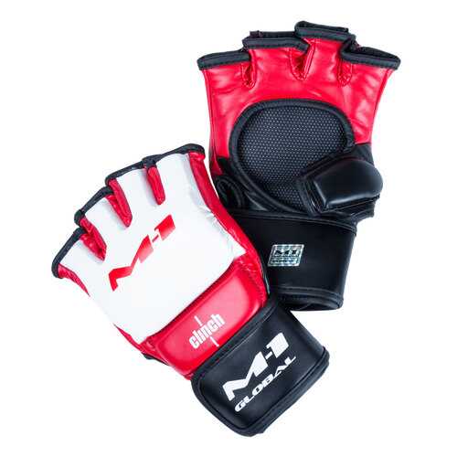 Clinch Перчатки для смешанных единоборств Clinch M1 Global Gloves бело-красно-черные в Спортландия