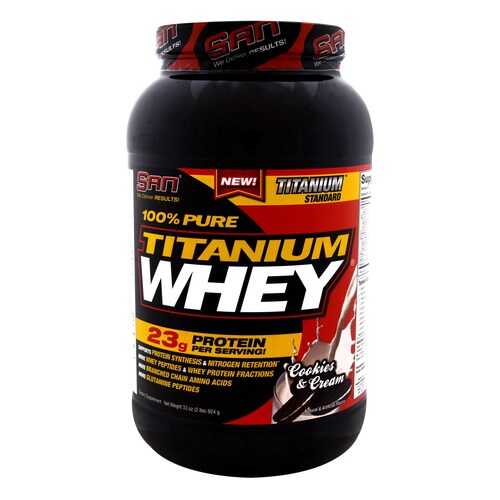 Протеин SAN Titanium Whey 100% Pure 908 г Cookies and Cream в Спортландия