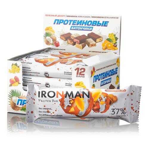 Батончик Ironman Protein Bar 12 50 г, 12 шт., арахис/карамель в Спортландия