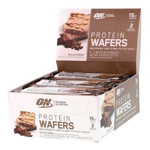 Optimum Nutrition Вафли Protein Wafers 40 г, 9 шт, вкус: мокко-крем в Спортландия