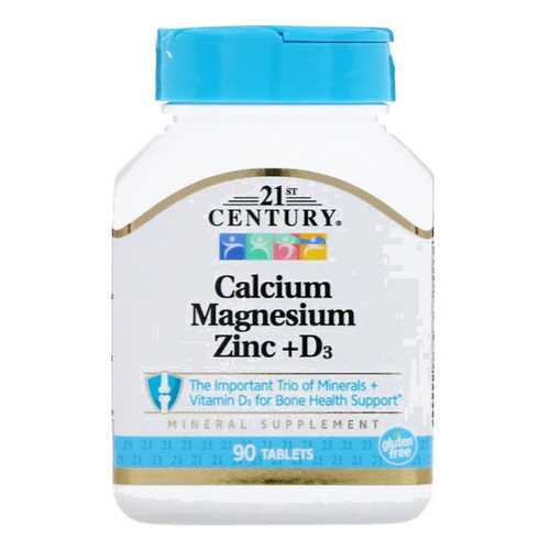 Витаминно-минеральный комплекс 21st Century Calcium Magnesium Zinc 90 таблеток в Спортландия