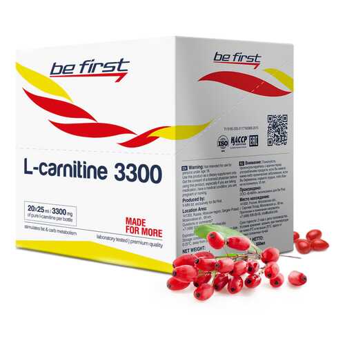 Be First L-Carnitine 3300, 20 ампул по 25 мл, Barberry в Спортландия