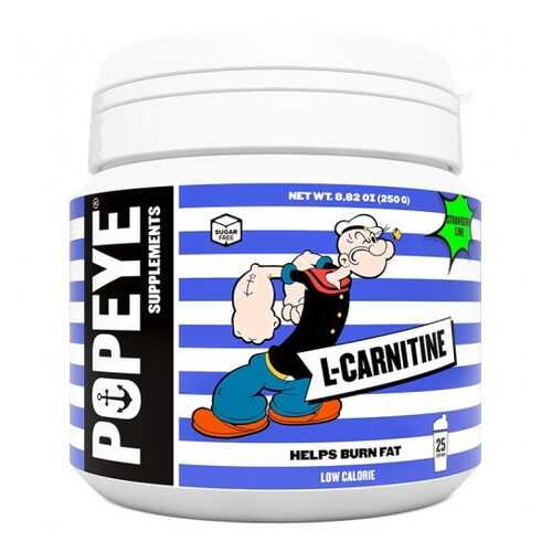 Popeye Supplements L-карнитин тартрат 250 г, клубника-лайм в Спортландия