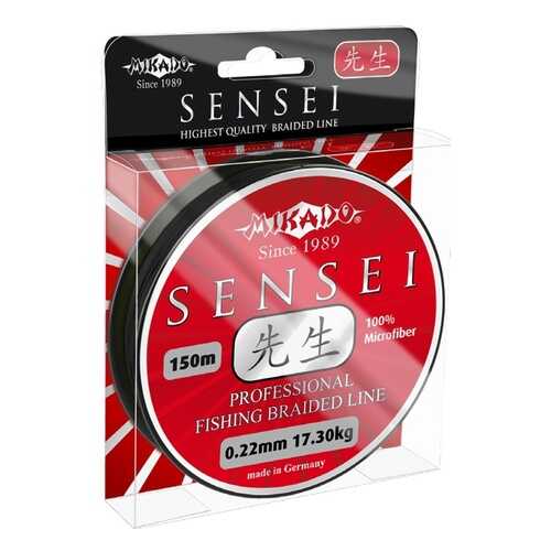 Леска плетеная Mikado Sensei 0,22 мм, 150 м, 17,3 кг black в Спортландия