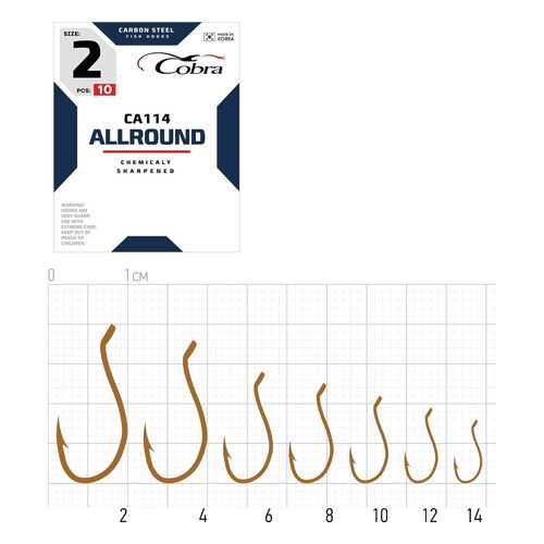 Рыболовные крючки Cobra Allround CA114 №6/0, 4 шт. в Спортландия