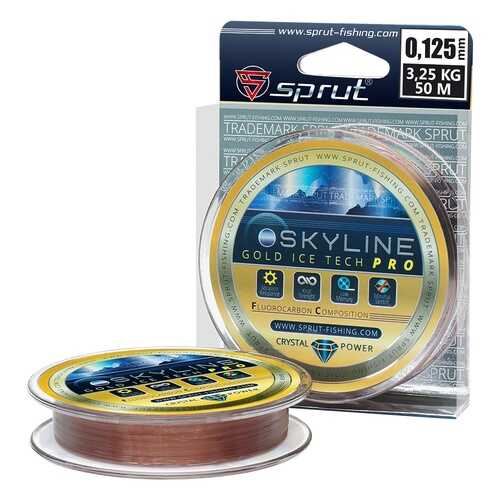 Леска монофильная Sprut Skyline IceTech Pro Gold 50 м, 0,125 мм, 3,05 кг в Спортландия