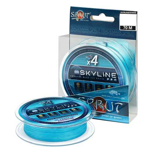 Леска плетеная Sprut Skyline Ice Braid Pro x4 Crystal Blue 70 м, 0,10 мм, 8,15 кг в Спортландия