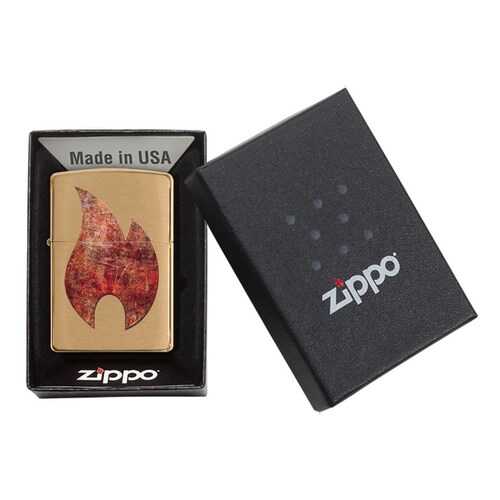 Зажигалка Zippo Rusty Flame Brushed Brass в Спортландия