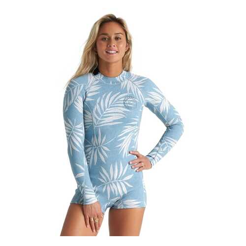 мокрый гидрокостюм Billabong Spring Fever 2 mm LS Blue Palms 2020 (10) в Спортландия